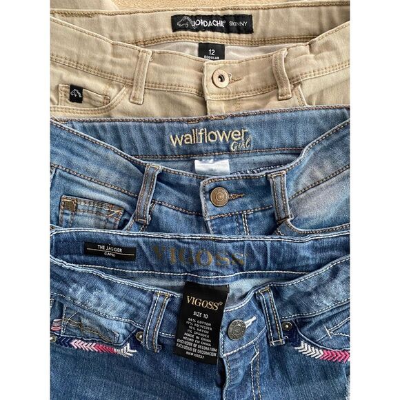 8 Pc Girls Mixed Lot Set - Size 10-10/12 L - 3 Tops, 1 Skirt, 1 Overall, 3 Jeans - Picture 5 of 11